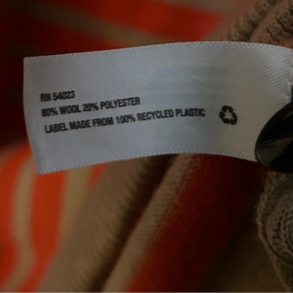 GAP Stripe Sweater Dress Orange Tan Size Medium Wool Blend - Picture 5 of 7